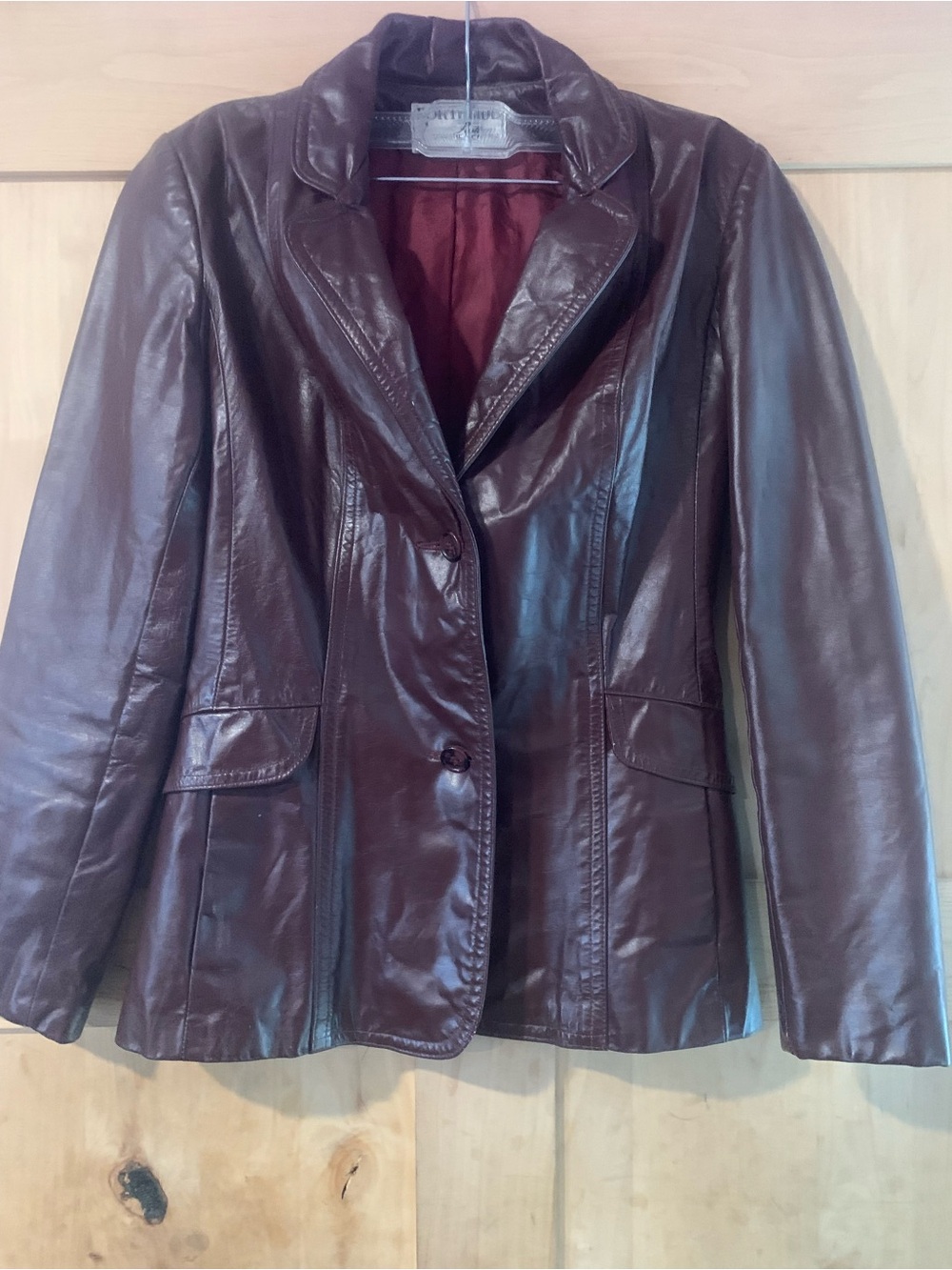 Northside Fashions Vintage Women’s Burgundy Leather Blazer